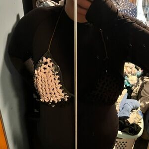 Handmade Crochet Bikini Top - BlackPink